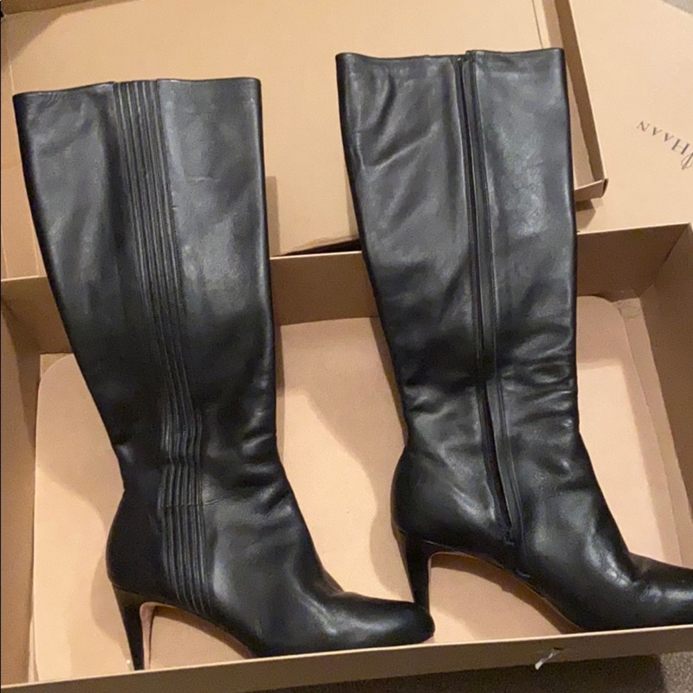 Cole Haan Tall Heeled Boot 3 inch heel. 16 inch circumference